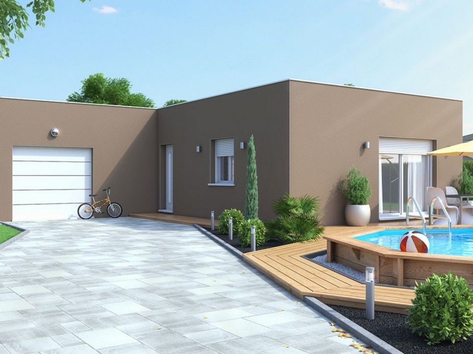 Constructeur maison toit terrasse Rhône