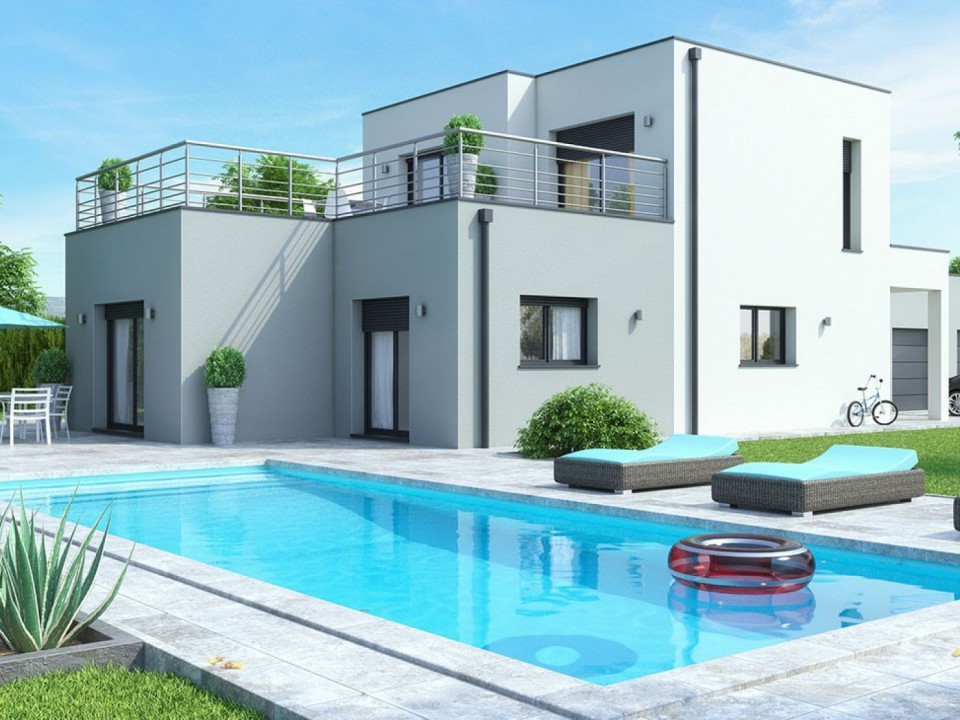 Constructeur maison toit terrasse Rhône-Alpes