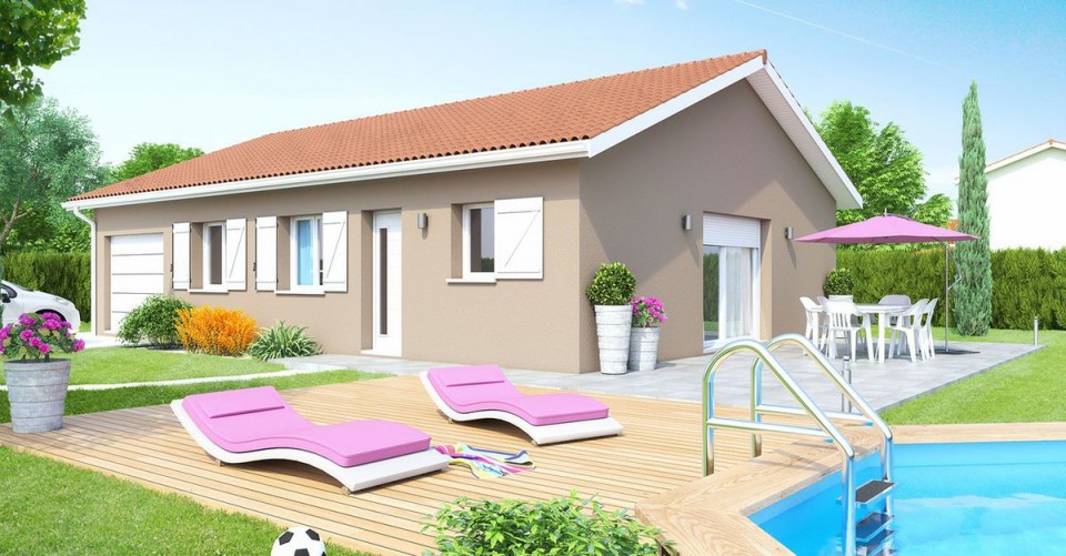 Maison de plain-pied, 83m² habitable 18m² de garage