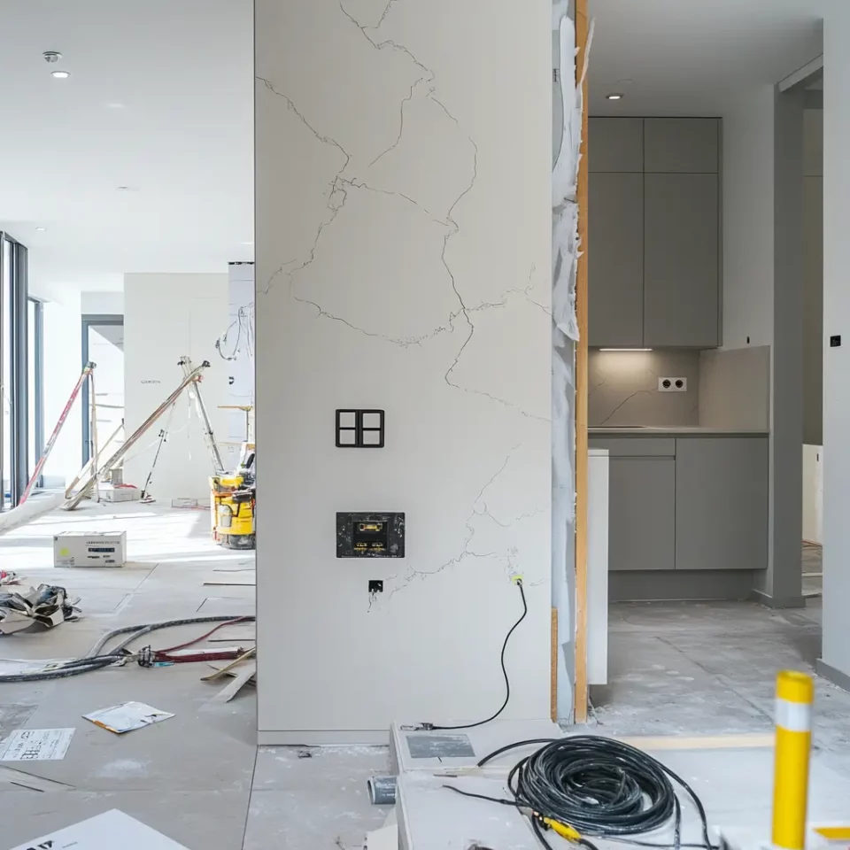 installation de prises dans une cuisine