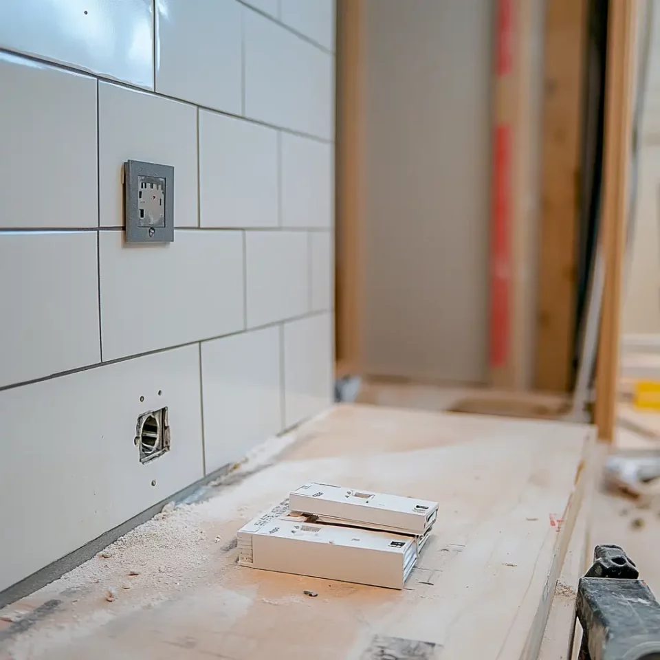 une prise dans une salle de bain