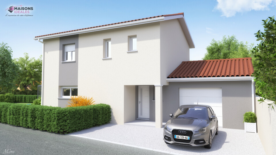Maison à étage, 104m² habitable 26m² de garage