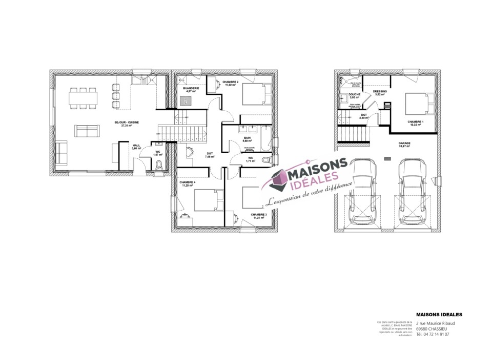 TERRAIN 823 m² ST DIDIER DE LA TOUR