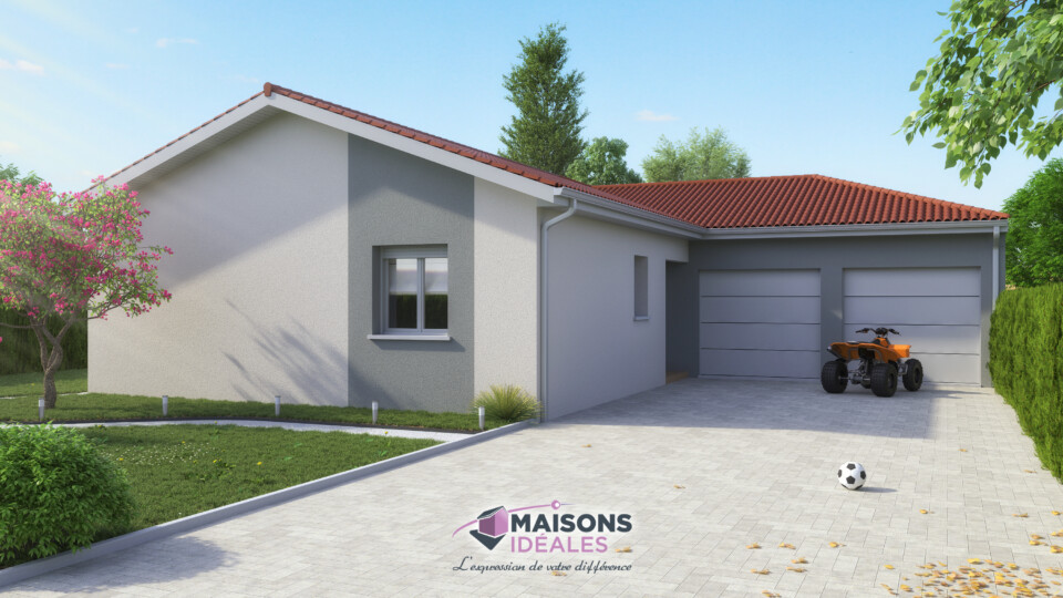 Maison de plain-pied, 102m² habitable 34m² de garage