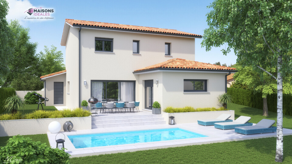 Maison à étage, 130m² habitable 46m² de garage