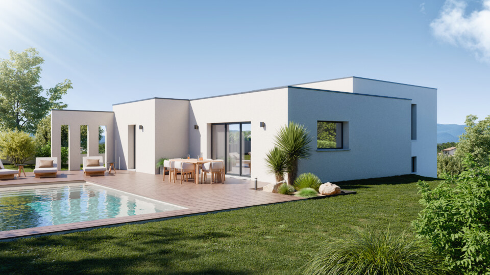 Maison en demi sous-sol, 129m² habitable 59m² de garage