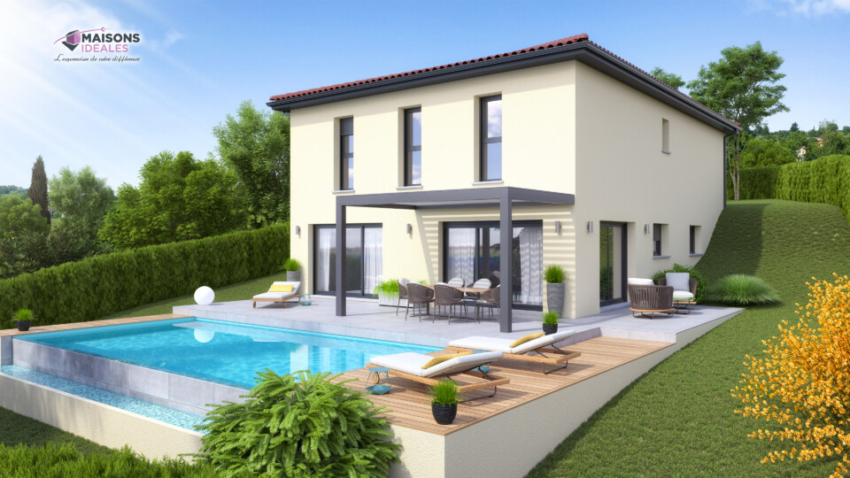 Maison inversée, 140m² habitable 27m² de garage