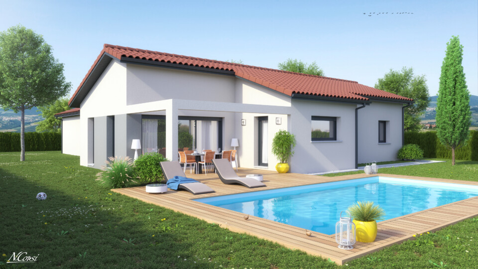 Maison de plain-pied, 138m² habitable 61m² de garage