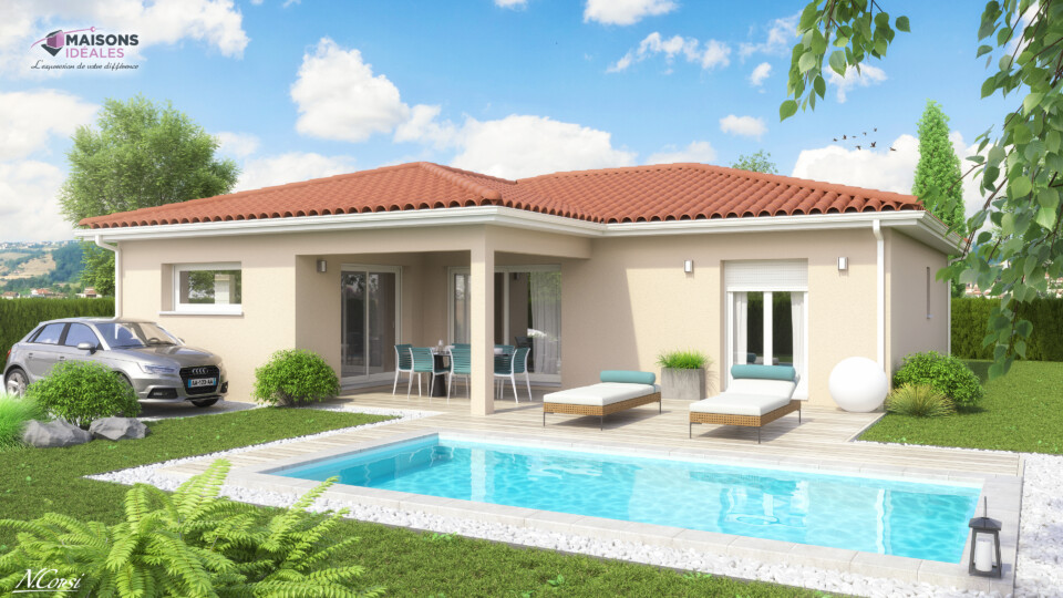 Maison de plain-pied, 118m² habitable 40m² de garage