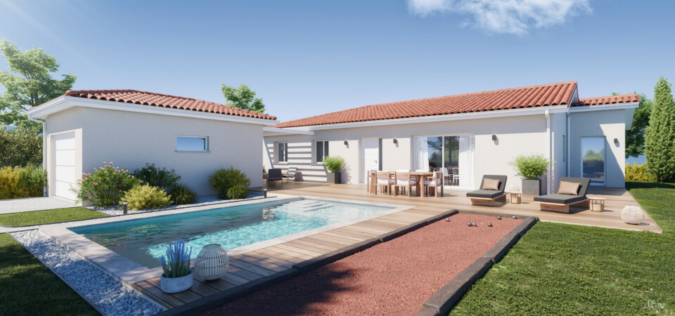 Maison de plain-pied, 118m² habitable 24m² de garage